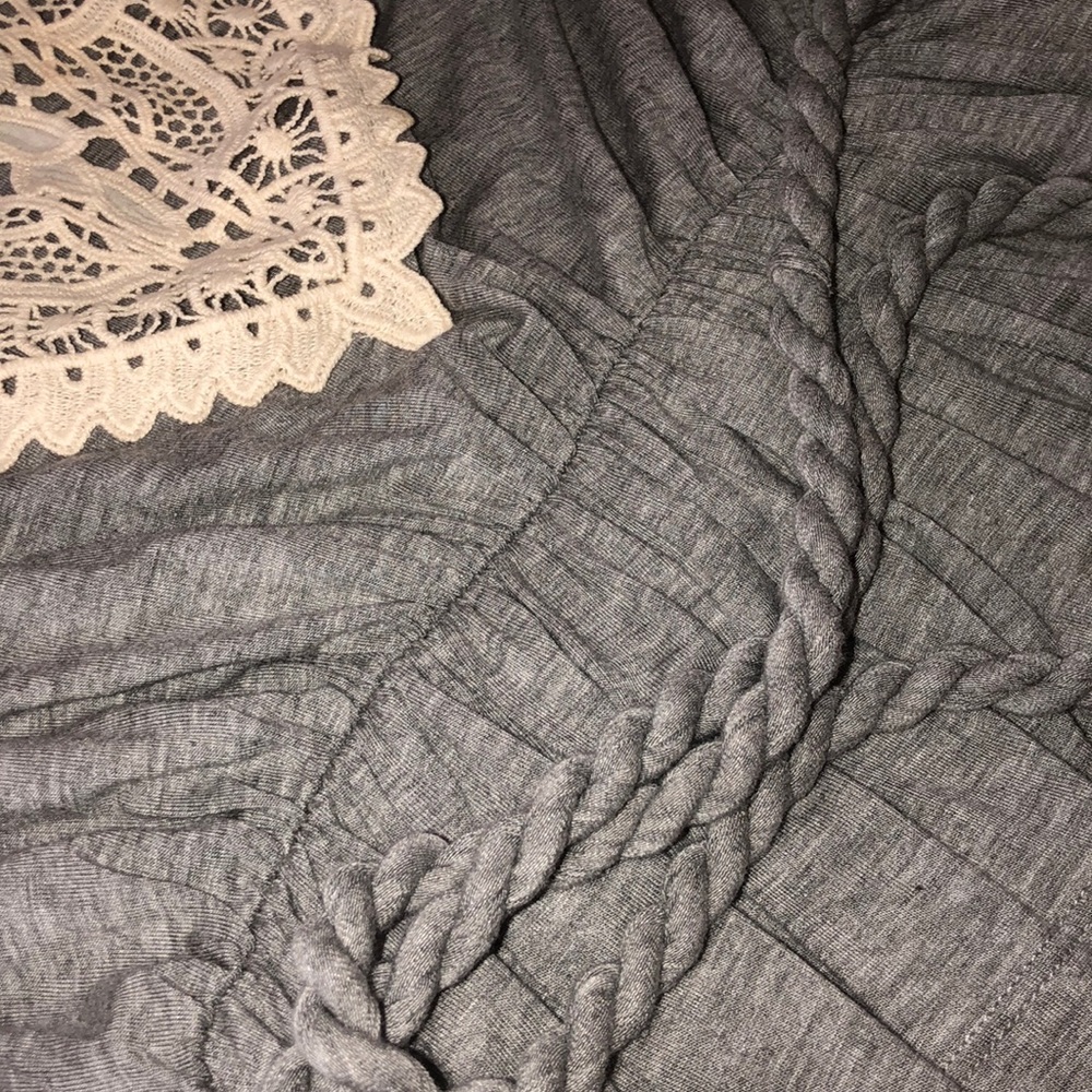 Wet Seal Grey Heather Bandeau Top w/Lace , jr med - Picture 4 of 8